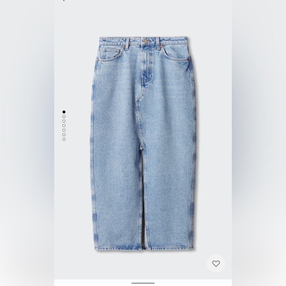 Mango Slit Denim Skirt